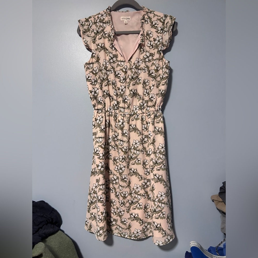 Maison Jules Floral Pink Midi Dress